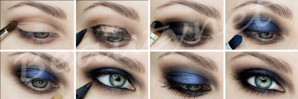модный макияж для голубых глаз