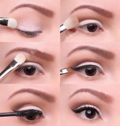 макияж для круглых карих глаз